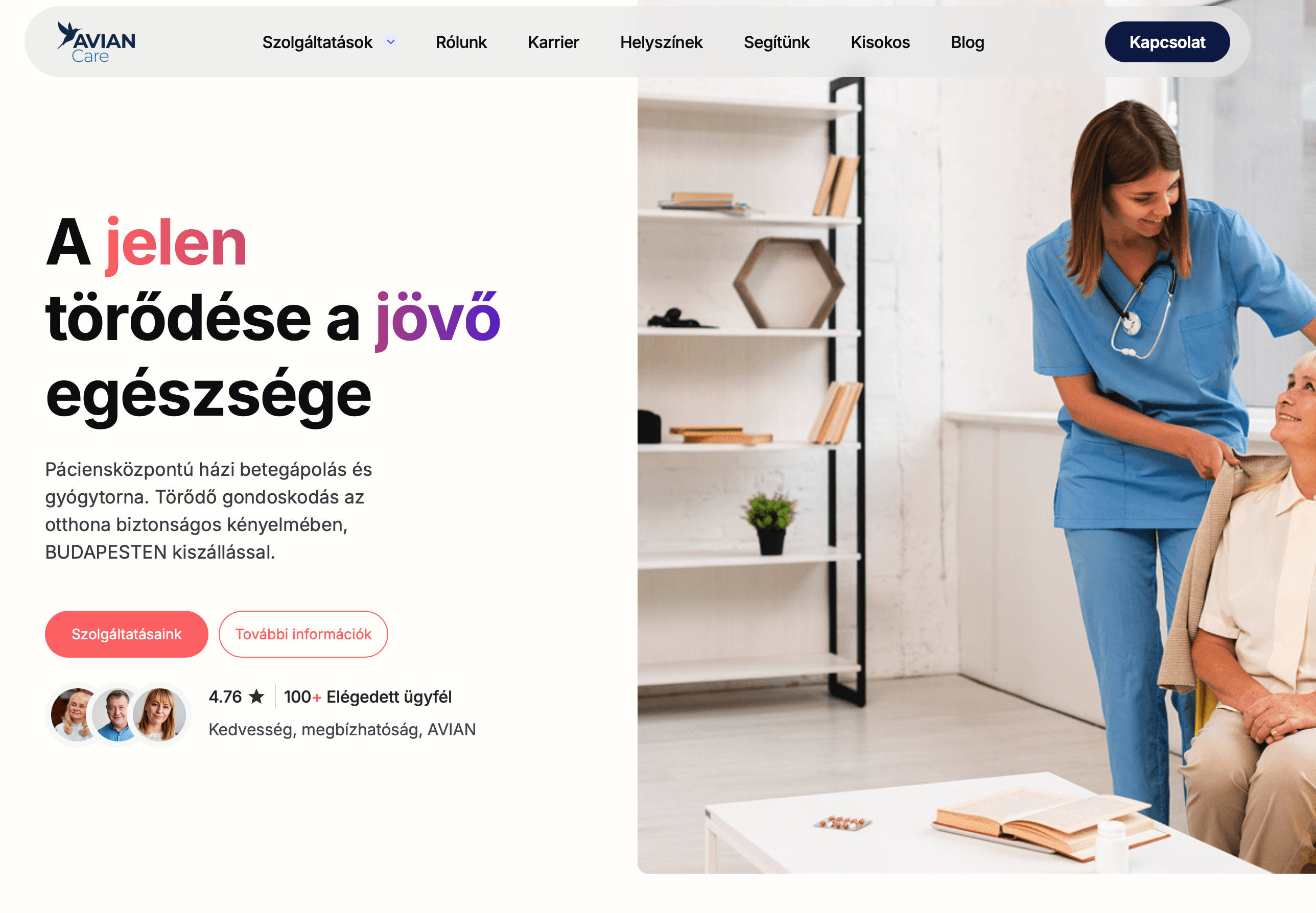 Sitio web de AVIAN Care - Marca húngara de salud y bienestar